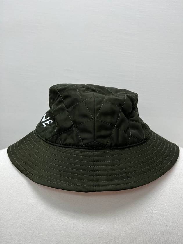 Logo Quilted Nylon Twill Bucket Hat Forest - CELINE - BALAAN.