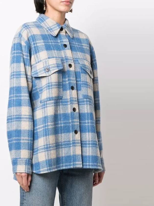 22SS Paxton Check Wool Jacket Blue MA0944 22P004E 30BU - ISABEL MARANT - BALAAN 3