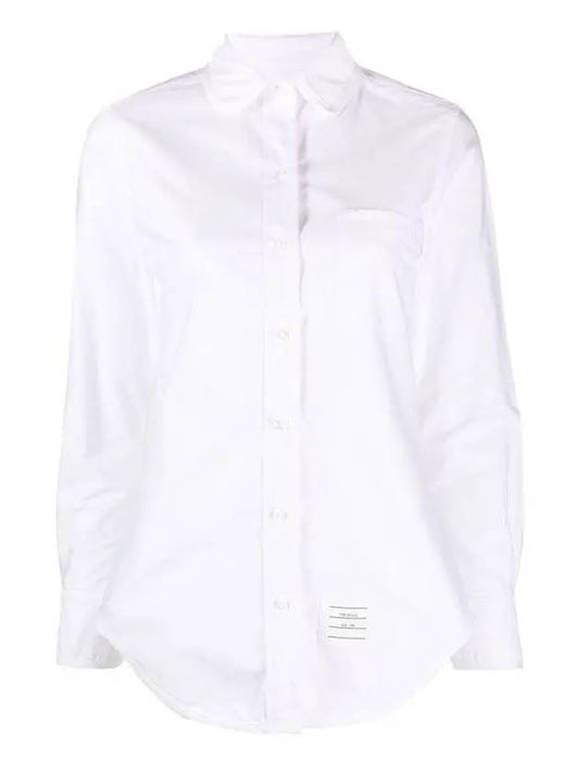 RWB Back Stripe Round Collar Classic Oxford Shirt White - THOM BROWNE - BALAAN 2