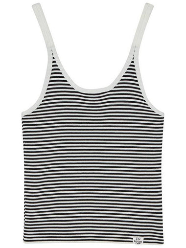 Striped Crop Knit Sleeveless White - THE GREEN LAB - BALAAN 1