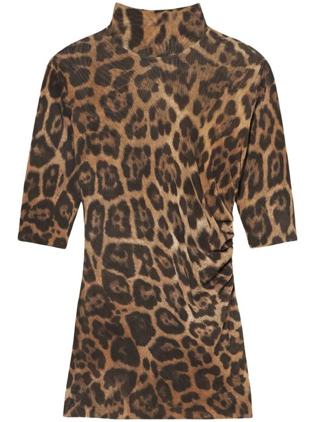 Stella McCartney Leopard High-Neck Top - STELLA MCCARTNEY - BALAAN 1