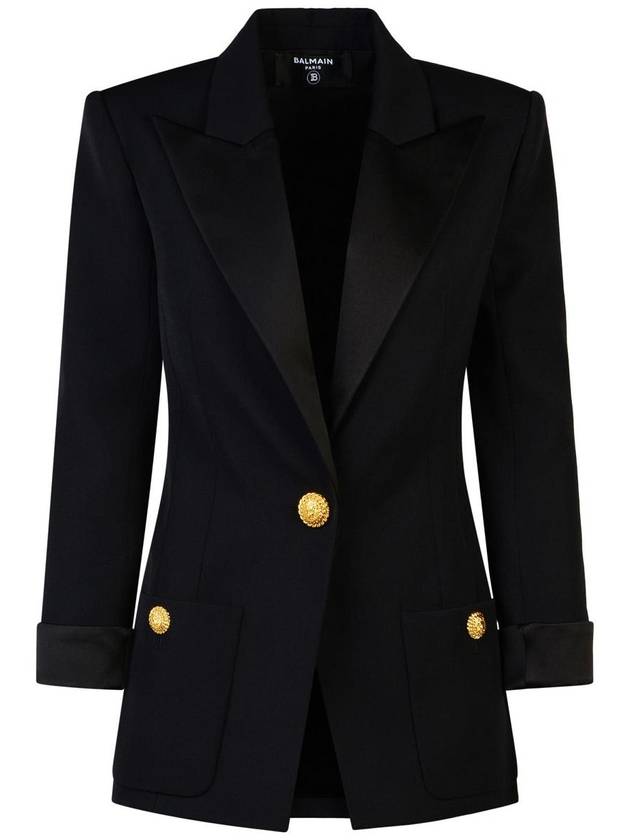 Balmain Black Wool Blazer - BALMAIN - BALAAN 1