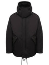 Men's Detachable Recycled Hooded Zip-Up Jacket Black - BURBERRY - BALAAN 1