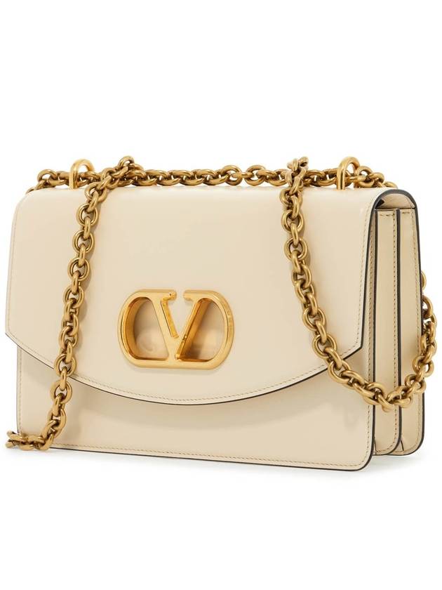 borsa a spalla in pelle butter white con tracolla catena - VALENTINO - BALAAN 3