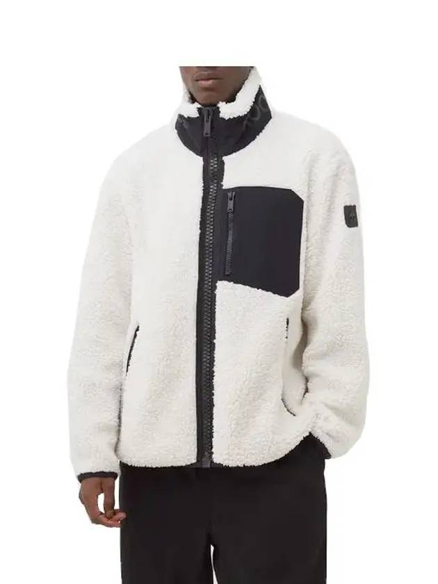 Men's Sagrek Shearling Fleece Zip-Up Jacket Ivory - MOOSE KNUCKLES - BALAAN 4