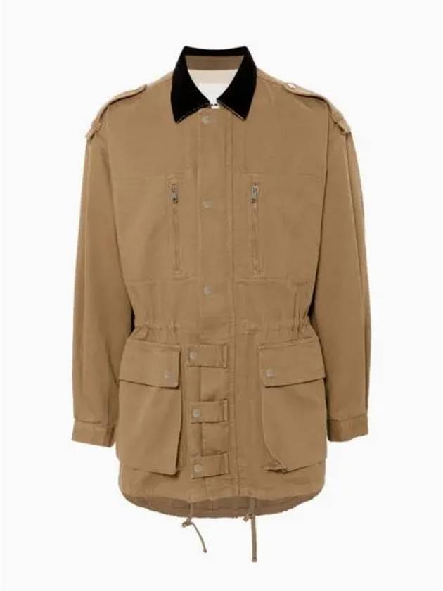 Eloan Cotton Single Coat Khaki - ISABEL MARANT - BALAAN 2