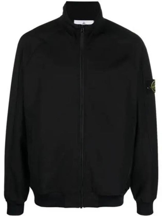 Stretch Technical Fleece Nylon Bomber Jacket Black - STONE ISLAND - BALAAN 2