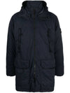 Men's Wappen Patch Hooded Parka Navy - STONE ISLAND - BALAAN 3