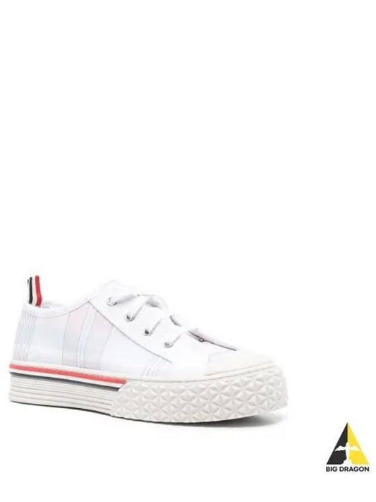 Women's Madras Canvas Collegiate Low Top Sneakers Light Pink - THOM BROWNE - BALAAN 2