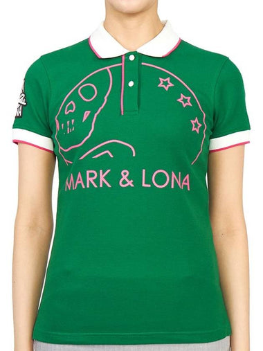 Golf New Skull Selen MLW 3A AP01 GREEN Women s Collar Short Sleeve T Shirt Regular Fit - MARK & LONA - BALAAN 1