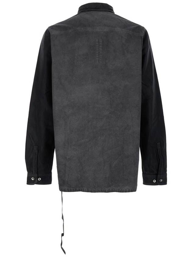 'Splintered' Grey Shirt With Classic Collar And Faded Effect In Cotton Man - RICK OWENS - BALAAN 2