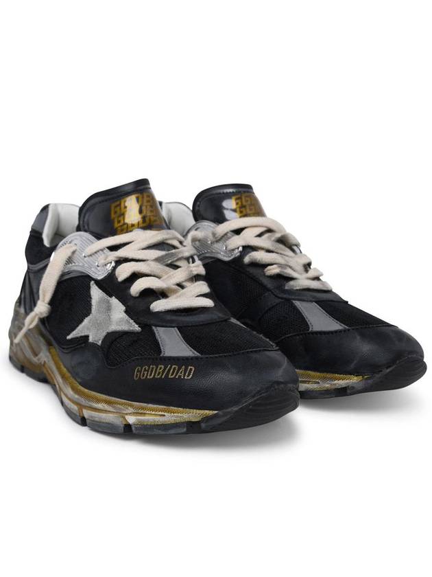 Dad-Star Mesh Nappa Leather Low Top Sneakers Black Ice Grey - GOLDEN GOOSE - BALAAN 3