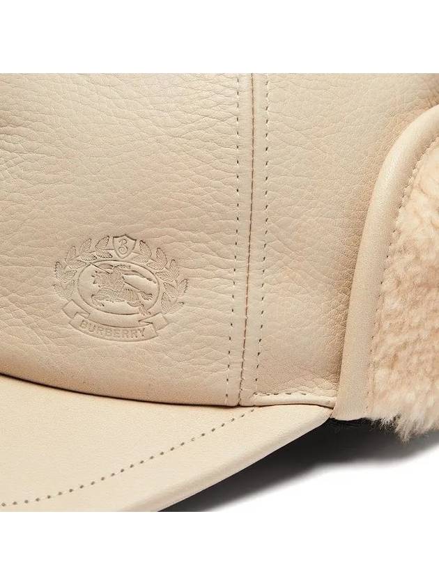 Leather and Shearling Explorer Cap 8005520 - BURBERRY - BALAAN 4