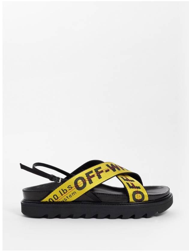 Same day delivery Women s yellow industrial logo cross sandals - OFF WHITE - BALAAN 6