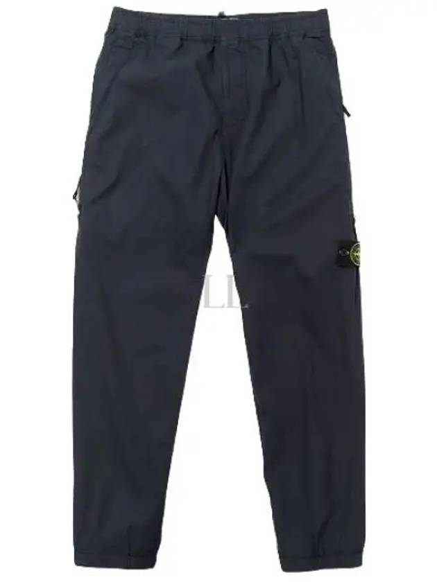 Men's Compass Patch Light Stretch Cotton Canvas Track Pants Navy - STONE ISLAND - BALAAN 2