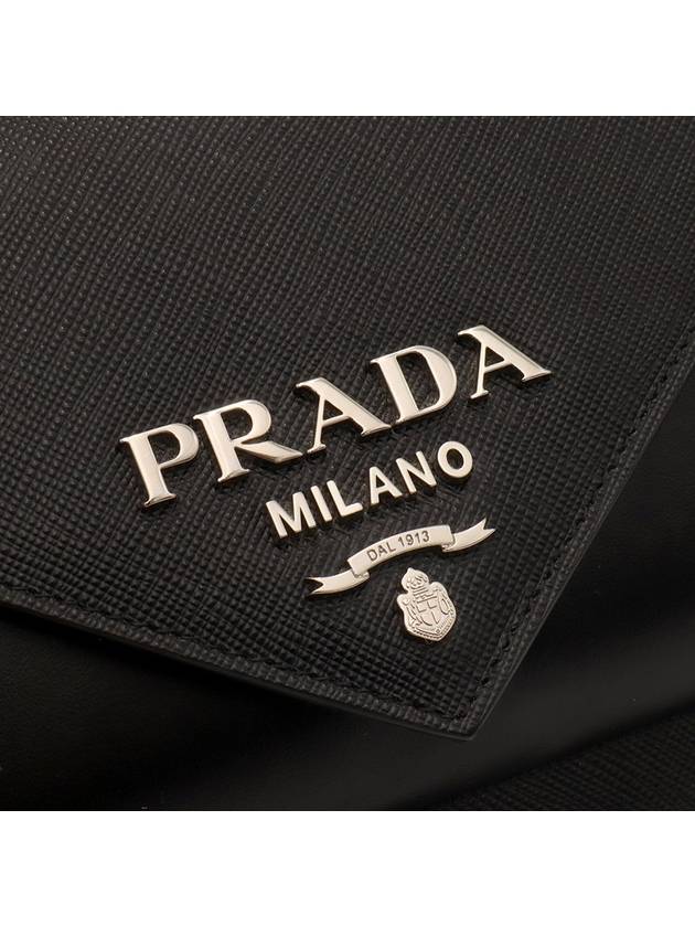 Black Saffiano Silver Envelope Mini Cross Bag - PRADA - BALAAN 7