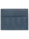 Intrecciato Leather Card Wallet Deep Blue - BOTTEGA VENETA - BALAAN 1