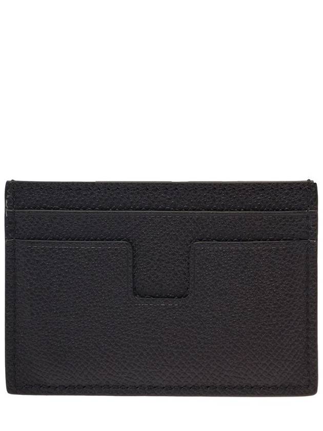 TF Logo Leather Card Wallet Black - TOM FORD - BALAAN 4