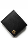 GG Marmont Leather Bi Fold Wallet Black Gold - GUCCI - BALAAN 2