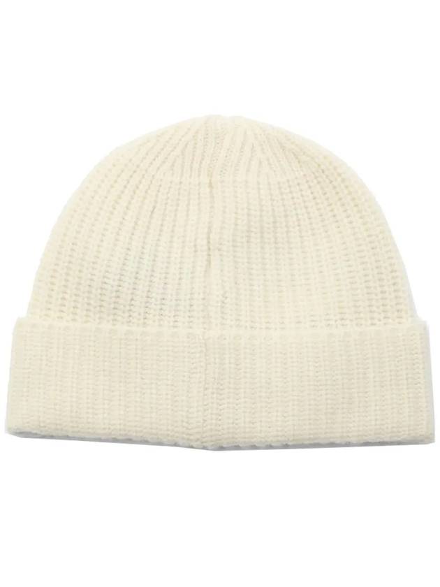 Wappen Patch Wool Beanie Ivory - STONE ISLAND - BALAAN 4