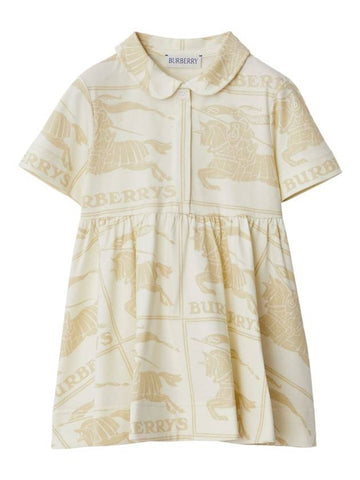 Kids Allover Logo Dress Yellow Cream - BURBERRY - BALAAN 1