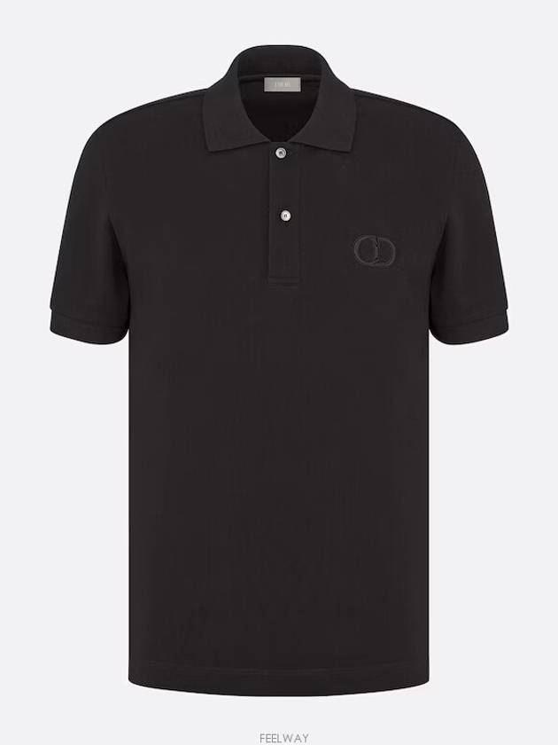 CD Icon Cotton Polo Shirt Black - DIOR - BALAAN 6