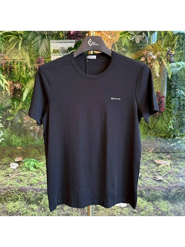 Embroidered Logo Short Sleeve T-Shirt Black - KITON - BALAAN 2