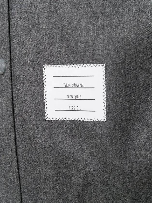 Snap Front Cashmere Wool Shirt Jacket Grey - THOM BROWNE - BALAAN 6