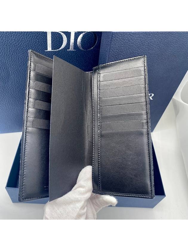 Vertical Long Wallet Black Oblique Jacquard - DIOR - BALAAN 5