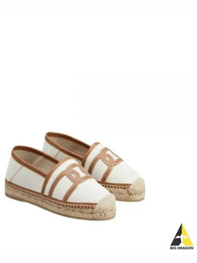 Kate Canvas Leather Espadrilles Shoes Beige - TOD'S - BALAAN 2