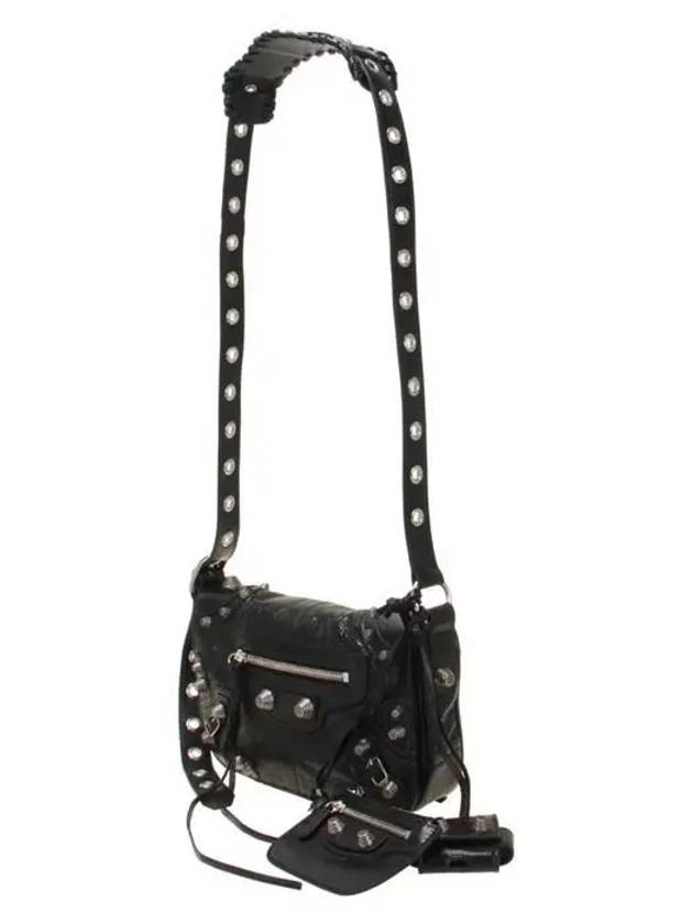 Zipper Stud Arena Lambskin Shoulder Bag Black - BALENCIAGA - BALAAN 3