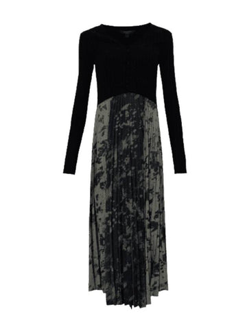 Women's Leo and Kia Long Dress Black Khaki - ALLSAINTS - BALAAN 1