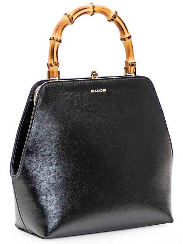 Goji Frame Square Calf Leather Tote Bag Black - JIL SANDER - BALAAN 3