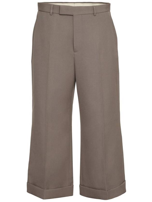 Textured Gabardine Cropped Straight Pants Brown - GUCCI - BALAAN 2