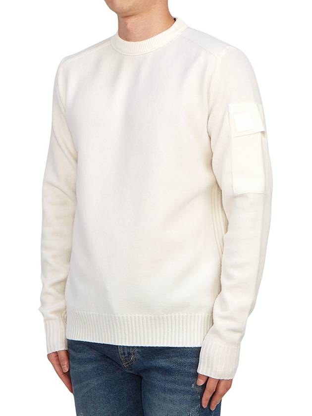 Metropolis Merino Wool Knit Top White - CP COMPANY - BALAAN 3