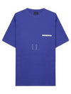 Embroidered Logo Short Sleeve T-Shirt Blue - BALENCIAGA - BALAAN 2