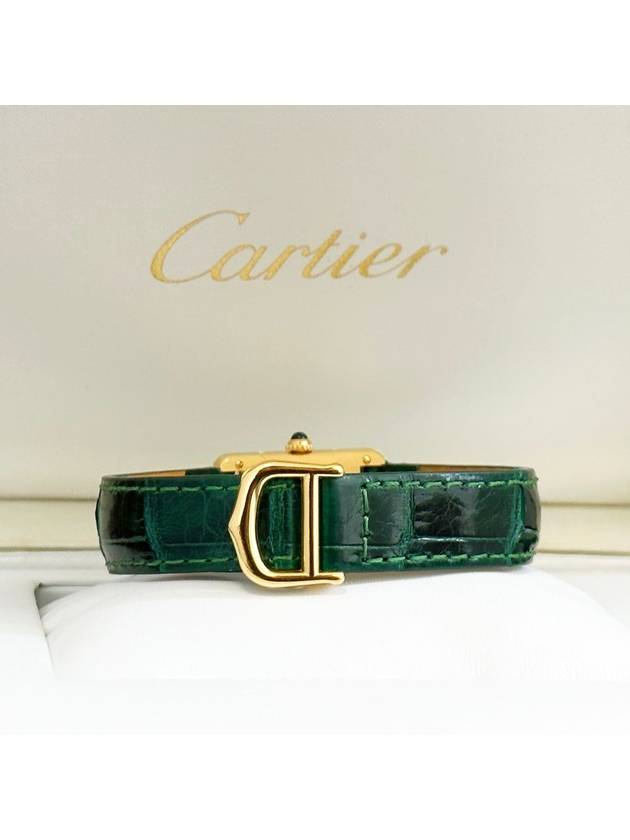 Must Tank Quartz White Roman Dial Women s Diamond Crocodile Leather Watch - CARTIER - BALAAN 4