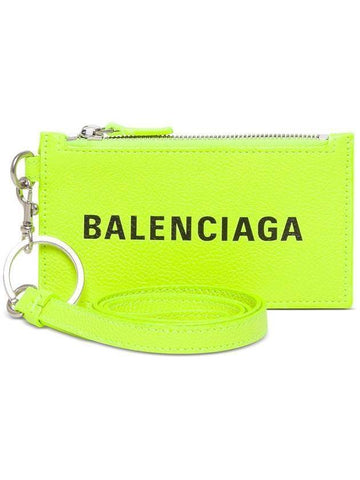 Logo Neck Strap Card Wallet Yellow - BALENCIAGA - BALAAN 1