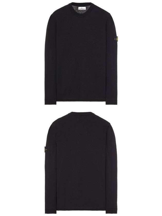 Wappen Patch Crew Neck Knit Top Black - STONE ISLAND - BALAAN 6