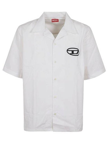 Mac C Embroidered Logo Short Sleeve Shirt White - DIESEL - BALAAN 1