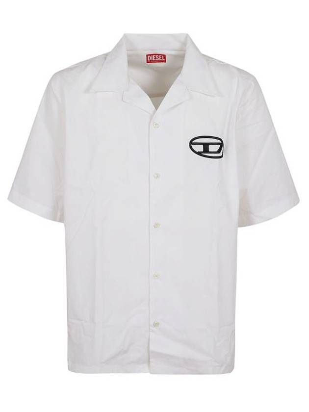 Mac C Embroidered Logo Short Sleeve Shirt White - DIESEL - BALAAN 1