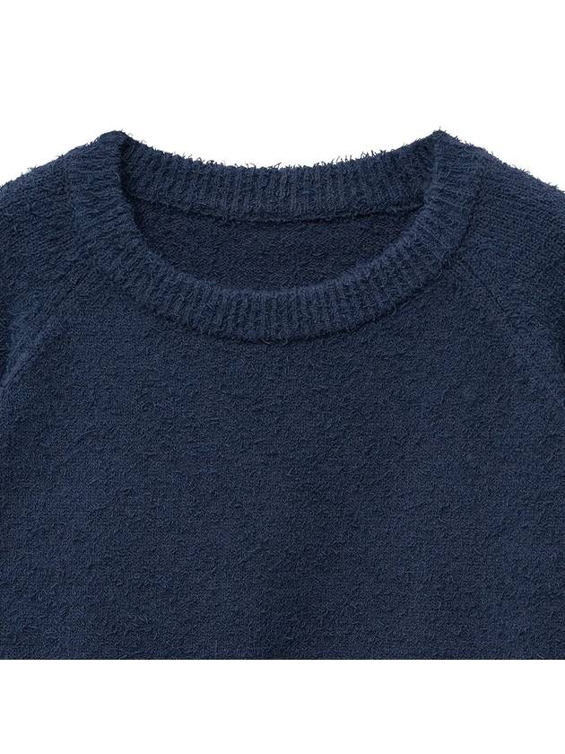 Pre order delivery November 19th Loose fit boucl knit navy - NOIRER - BALAAN 4