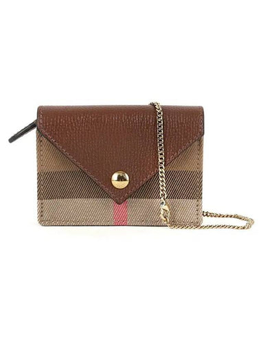 Chain Jade Card Wallet Brown - BURBERRY - BALAAN 1