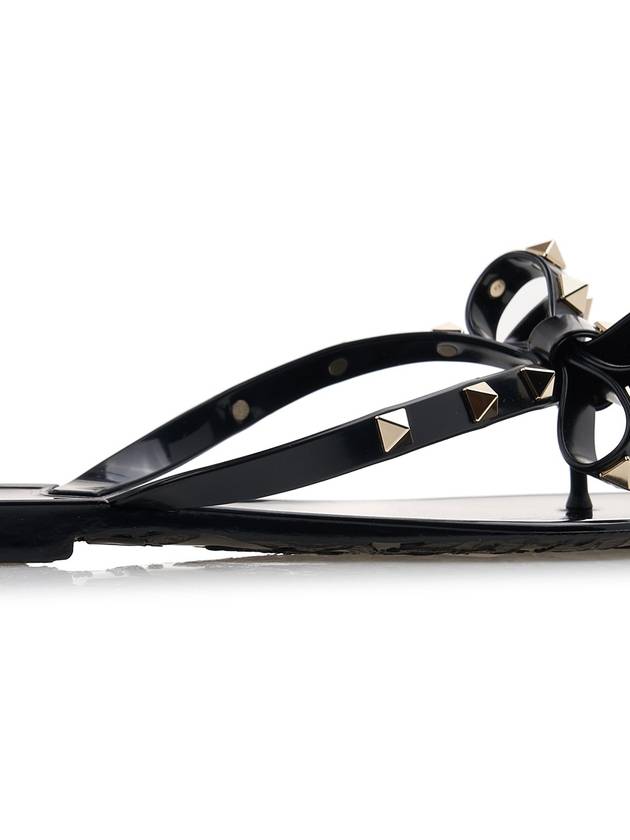 Rubber Rockstud Flip Flops Black - VALENTINO - BALAAN 11