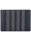 Men's Pebble Diagonal Stripe Card Wallet Navy - THOM BROWNE - BALAAN 2