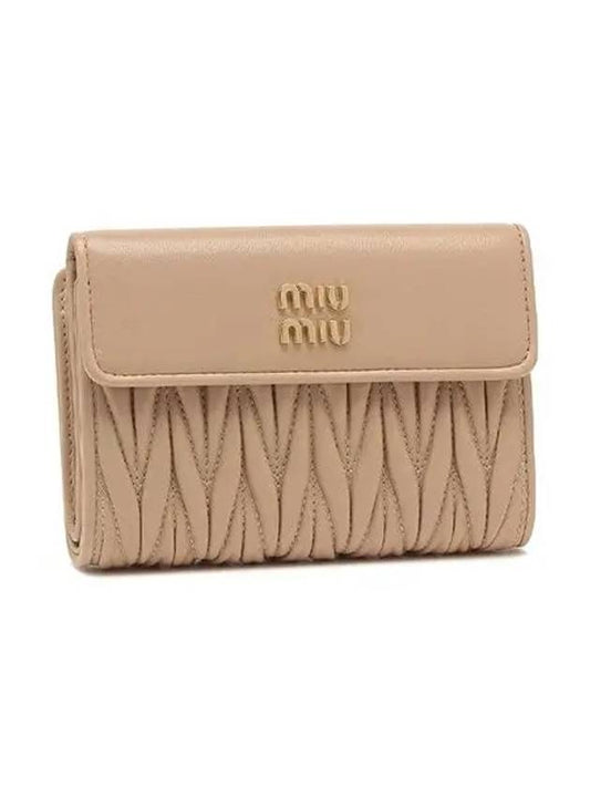 Materasse Nappa Leather Half Wallet Beige - MIU MIU - BALAAN 2