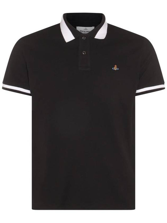 Classic ORB Logo Polo Shirt Black - VIVIENNE WESTWOOD - BALAAN 1