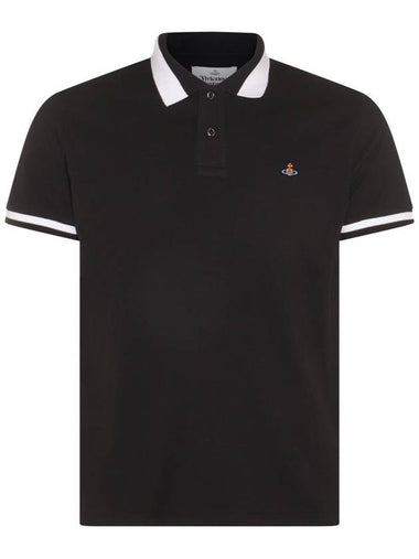 Classic ORB Logo Polo Shirt Black - VIVIENNE WESTWOOD - BALAAN 1