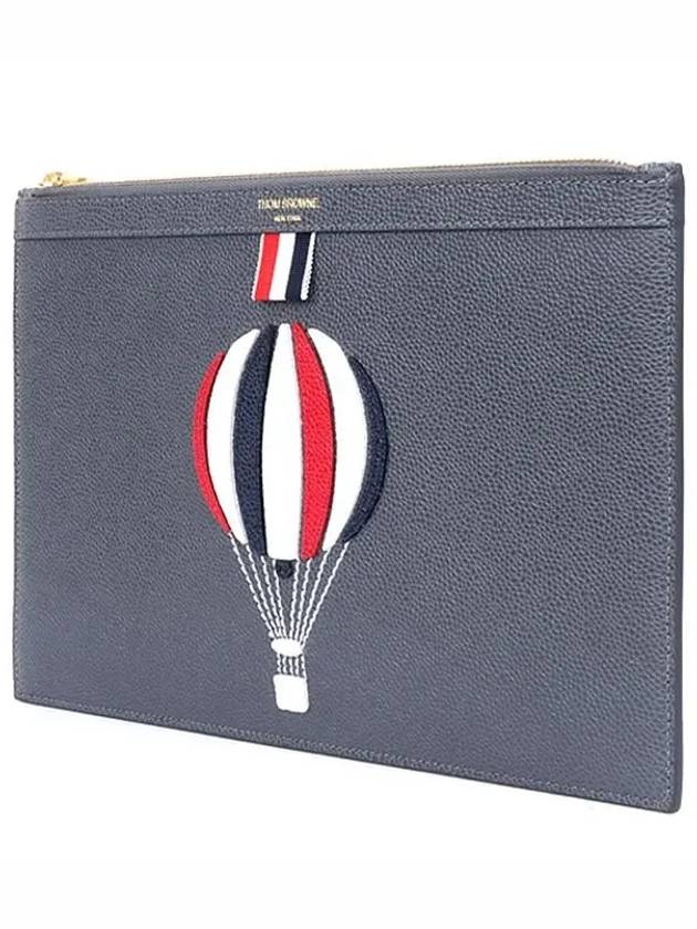 Air Balloon Applique Small Clutch Bag Grey - THOM BROWNE - BALAAN 5