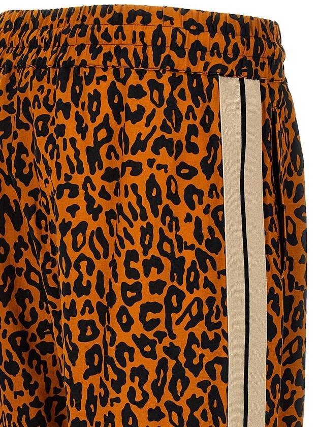 Straight Leg Leopard Stripe Linen Cotton Blend Jersey Track Pants PMCJ021S24FAB0022010 B0081006295 - PALM ANGELS - BALAAN 6